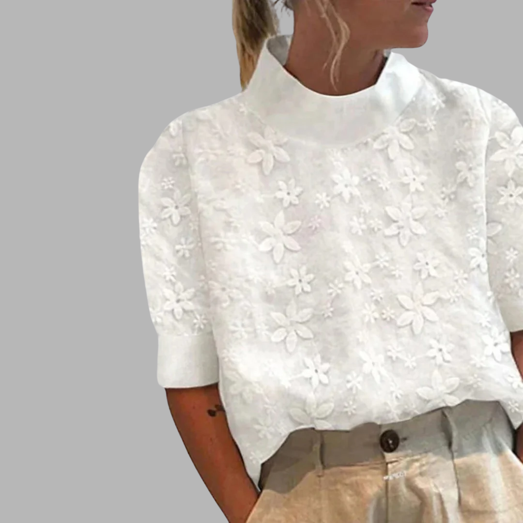 Karla | With Embroidered Solid Stand Collar