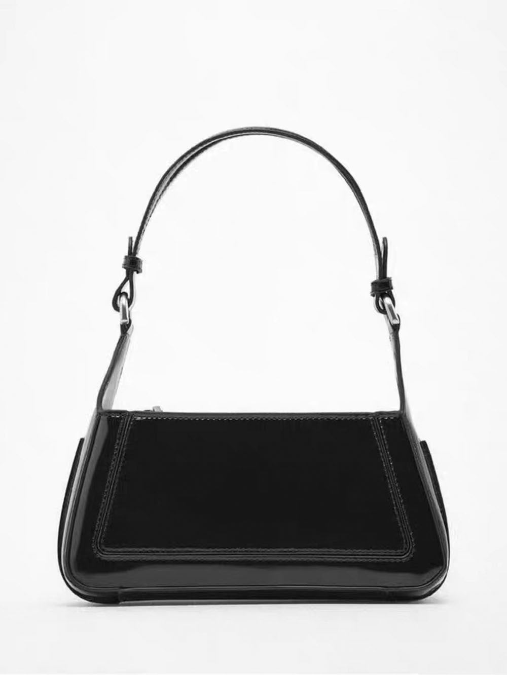 Square Faux | Patent Finished Shoulder Bag