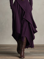 Natalia | Asymmetrical Maxi Knit Dress