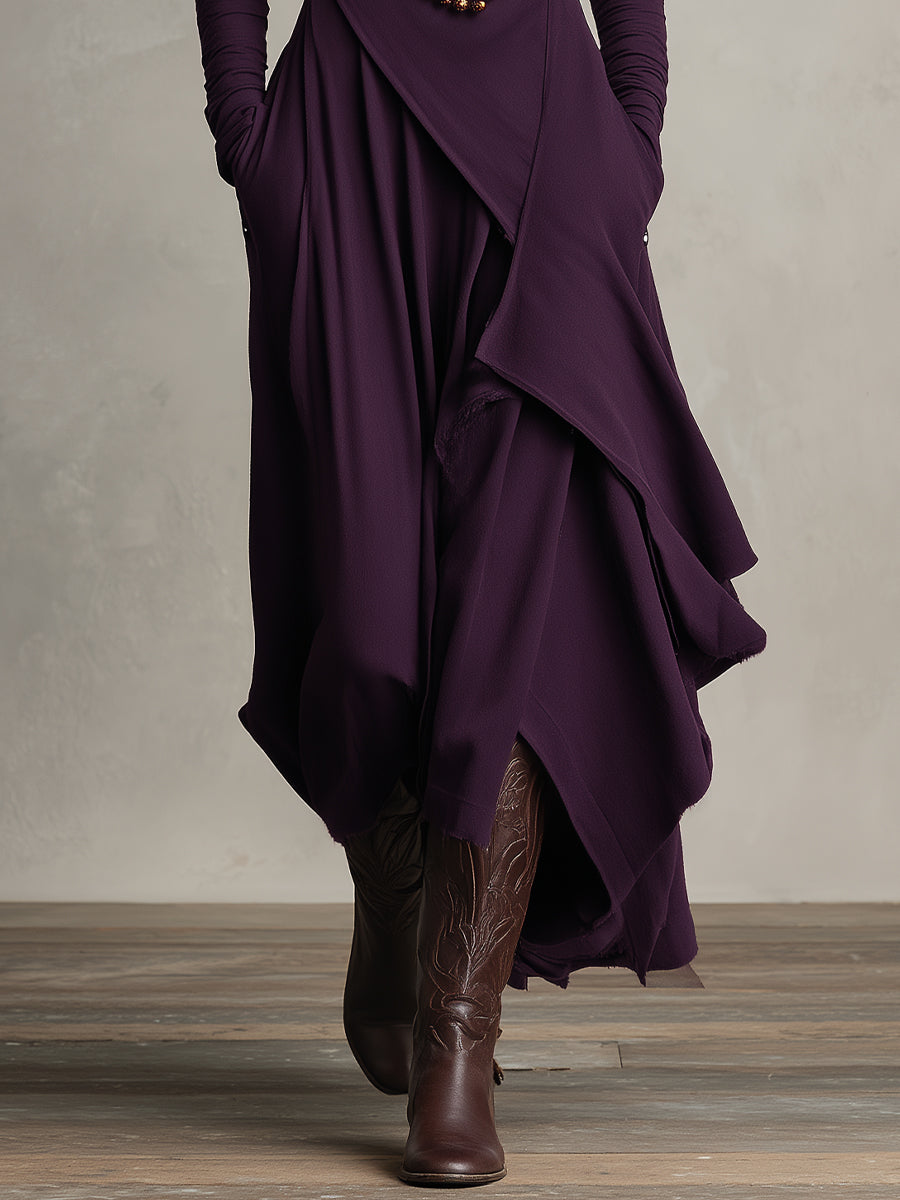 Natalia | Asymmetrical Maxi Knit Dress