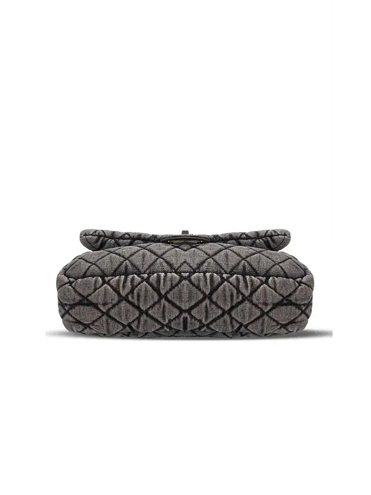 Washed Denim | Quilted Chain Crossbody Bag