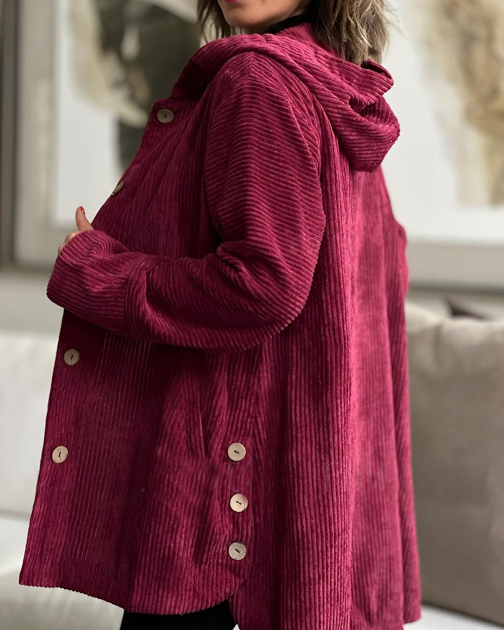 Cordia - Cozy Corduroy Hooded Jacket