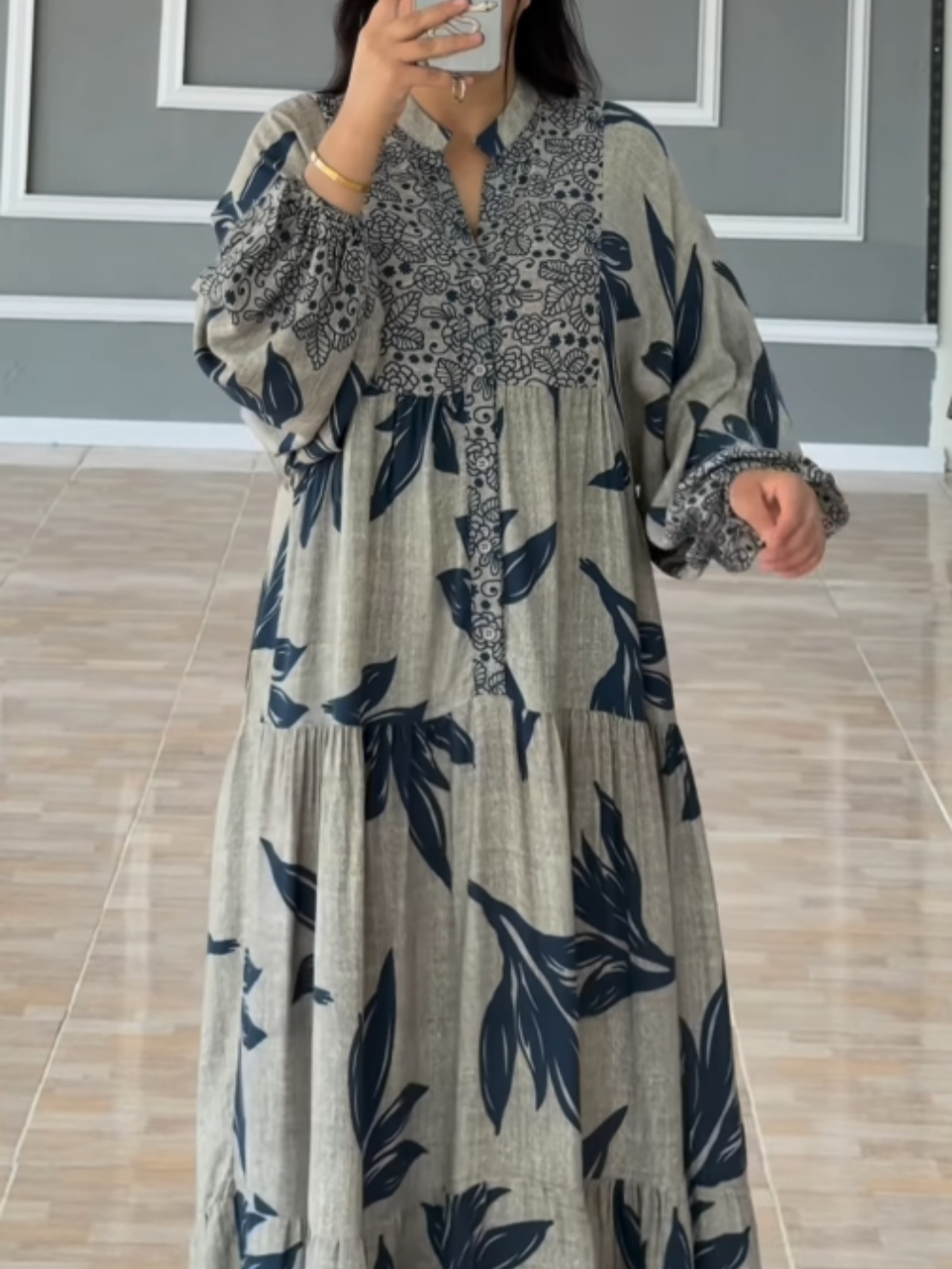 Anya | Printed Lantern Loose Dress