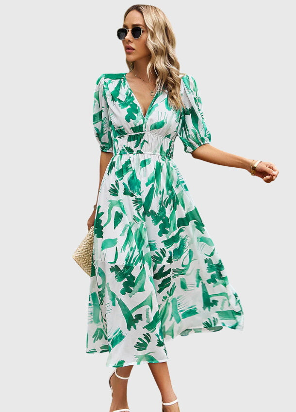 Joyce | Flattering Floral Midi Dress