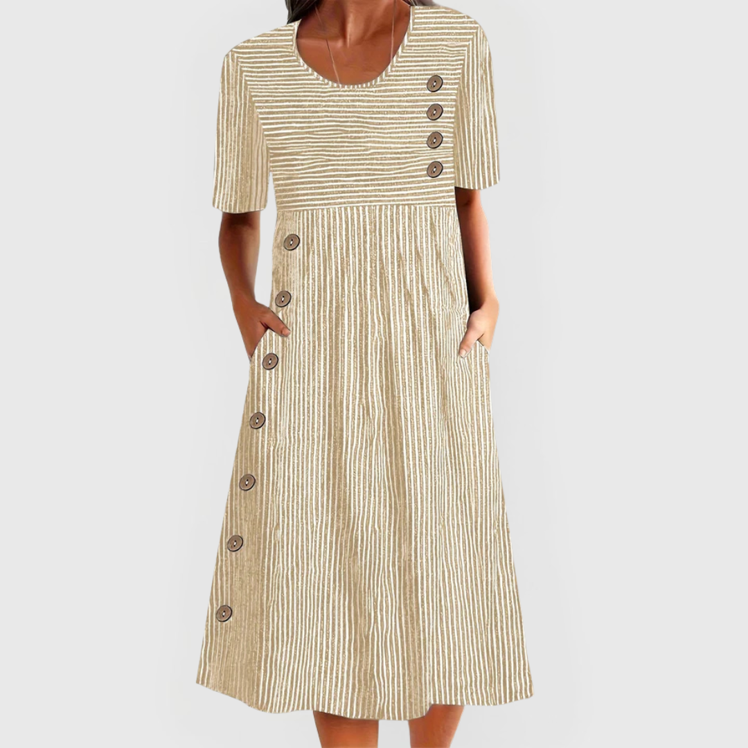 Lillian | Striped Midi Dress