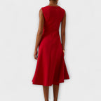 Julia - Asymmetrical Draped Midi Dress