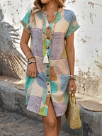 Khloe - Geometric Button Dress