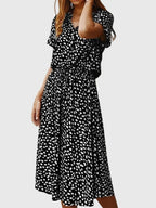 Amber - Printed V-Neck Dress