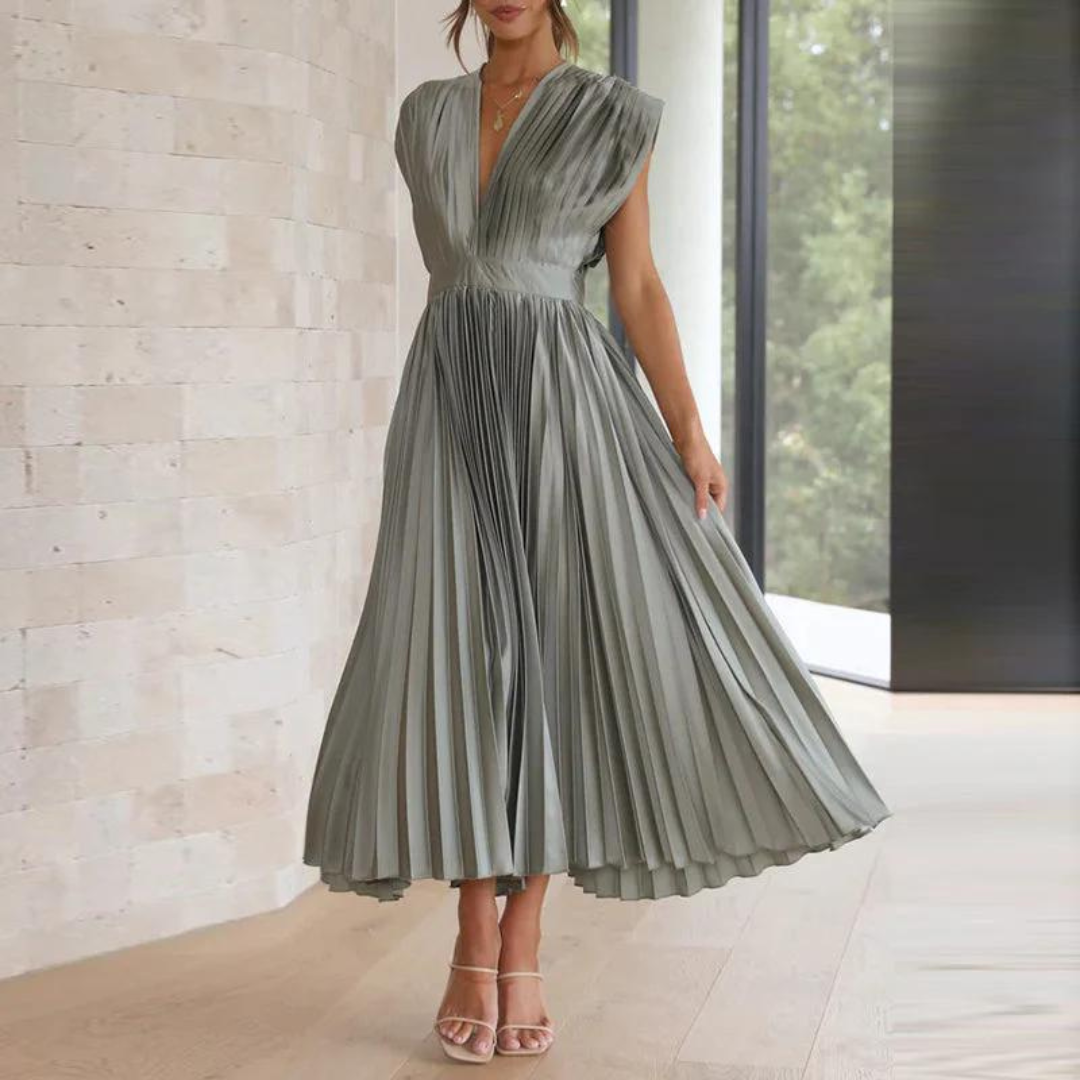 Kathleen - Ladies evening with V-neck midi dress