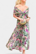 Abigail | Long Floral v-neck Dress