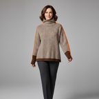 Marieke | Turtleneck Sweater with Striking Contrasting Stripes