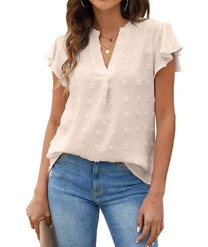 Kari | Chic Patchwork Blouse with Ruffles