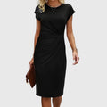 Anouk - Short sleeve formal midi dress for women
