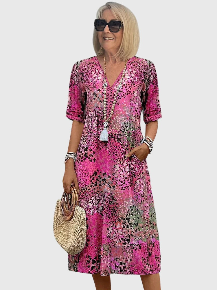 Monica | Elegant Floral Midi Dress