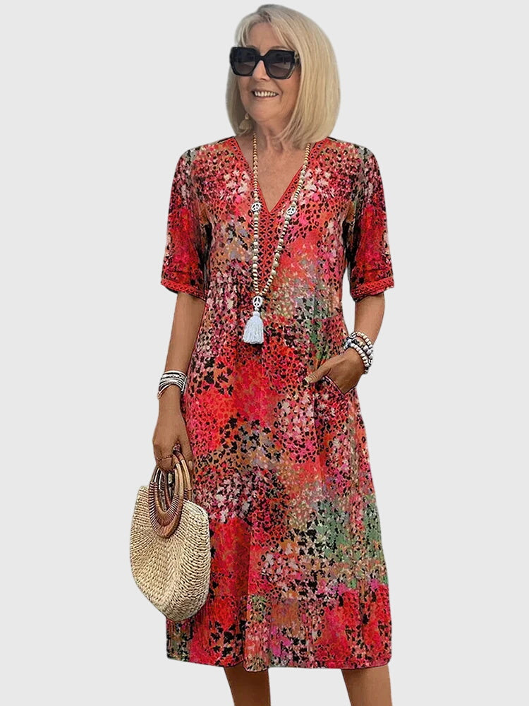 Monica | Elegant Floral Midi Dress