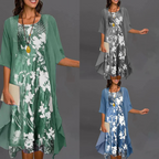 Jenny - Ladies dress with floral pattern and blazer