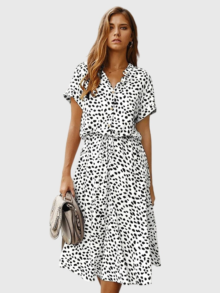 Amber - Printed V-Neck Dress