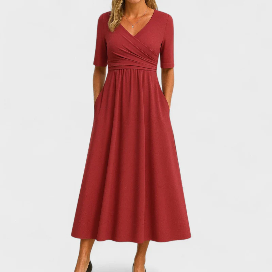 Chrystal - Crossed dress with short sleeves