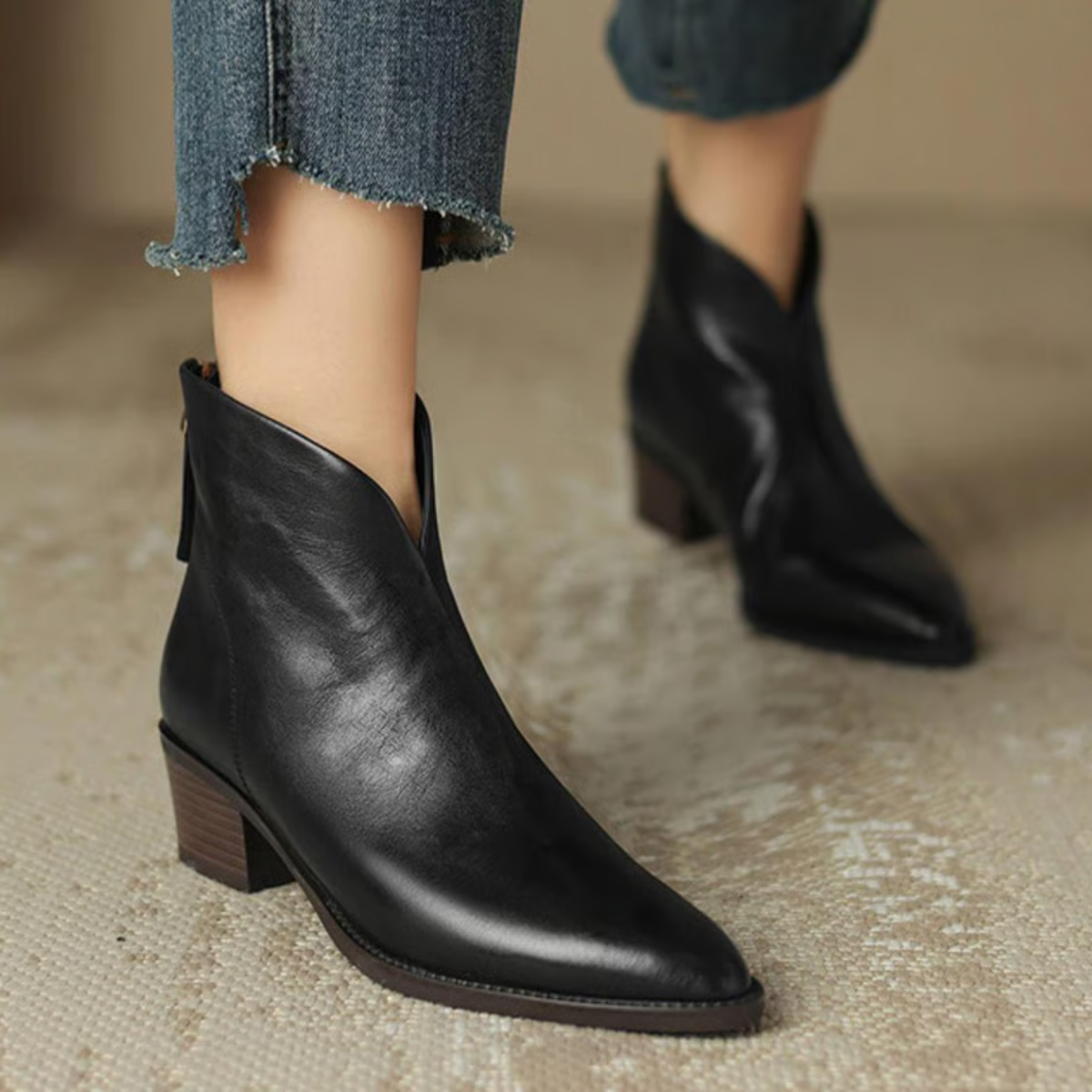 Kimberly | Luxury Ankle Boots with Low Heels