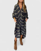 Britt | Elegant Boho Striped Maxi Dress