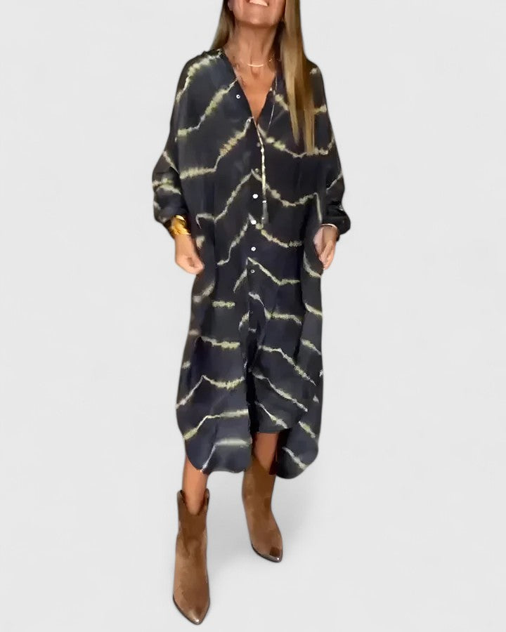 Britt | Elegant Boho Striped Maxi Dress