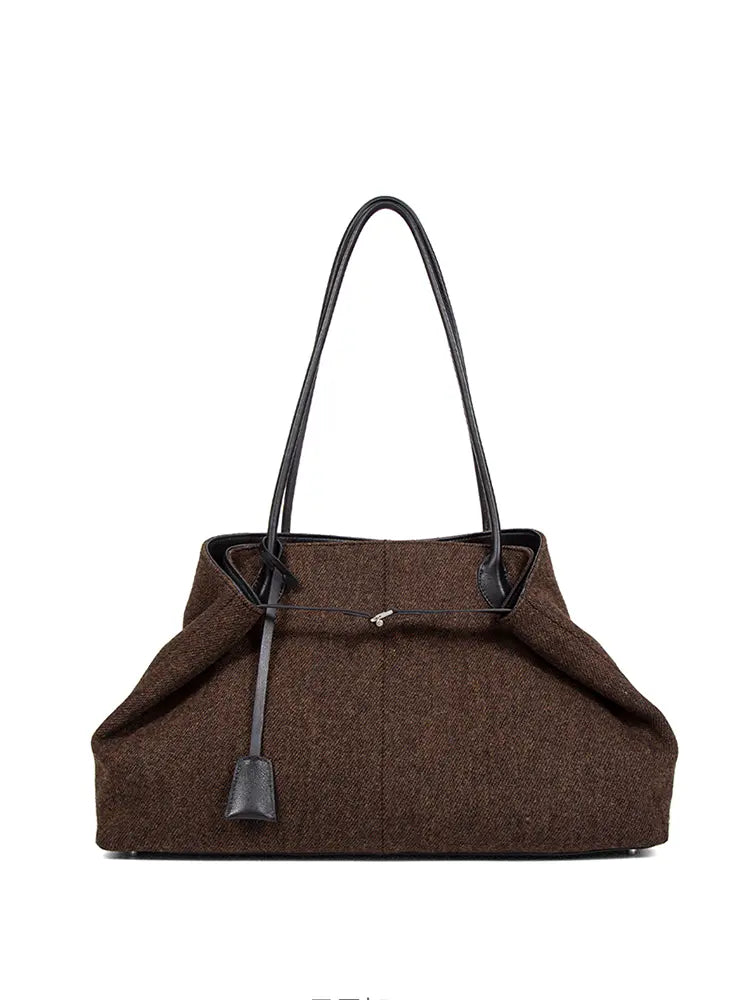 Woolen | Shearling Top Handle Shoulder Crossbody Bag