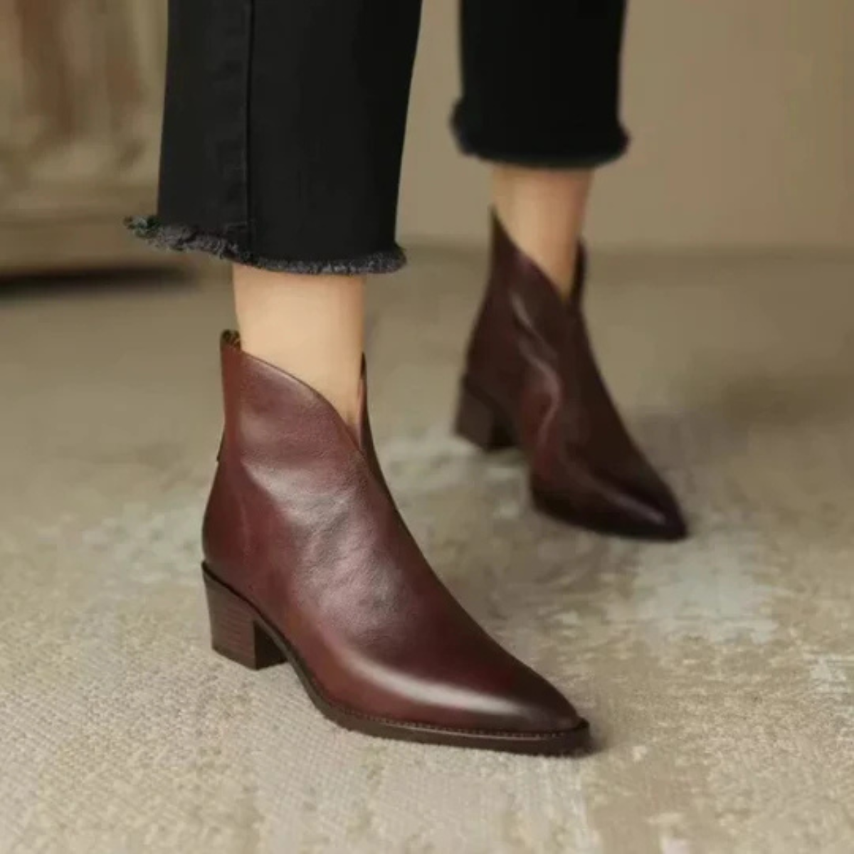 Kimberly | Luxury Ankle Boots with Low Heels