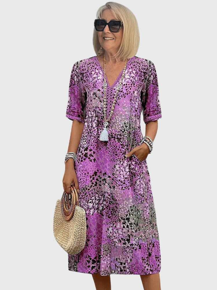 Monica | Elegant Floral Midi Dress