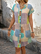 Khloe - Geometric Button Dress