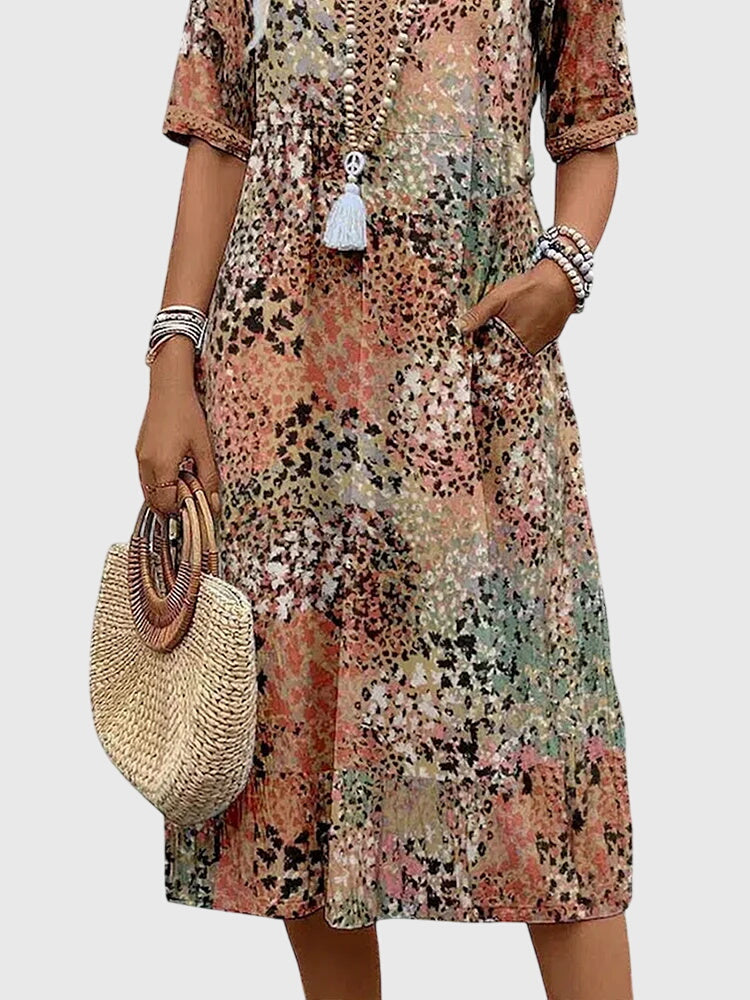 Monica | Elegant Floral Midi Dress