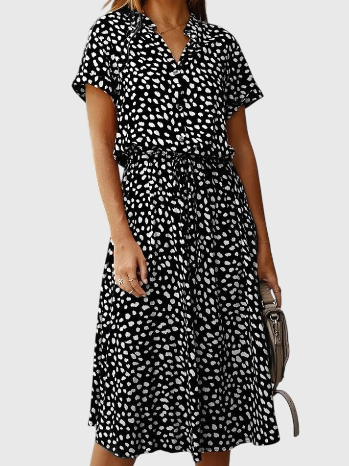 Amber - Printed V-Neck Dress