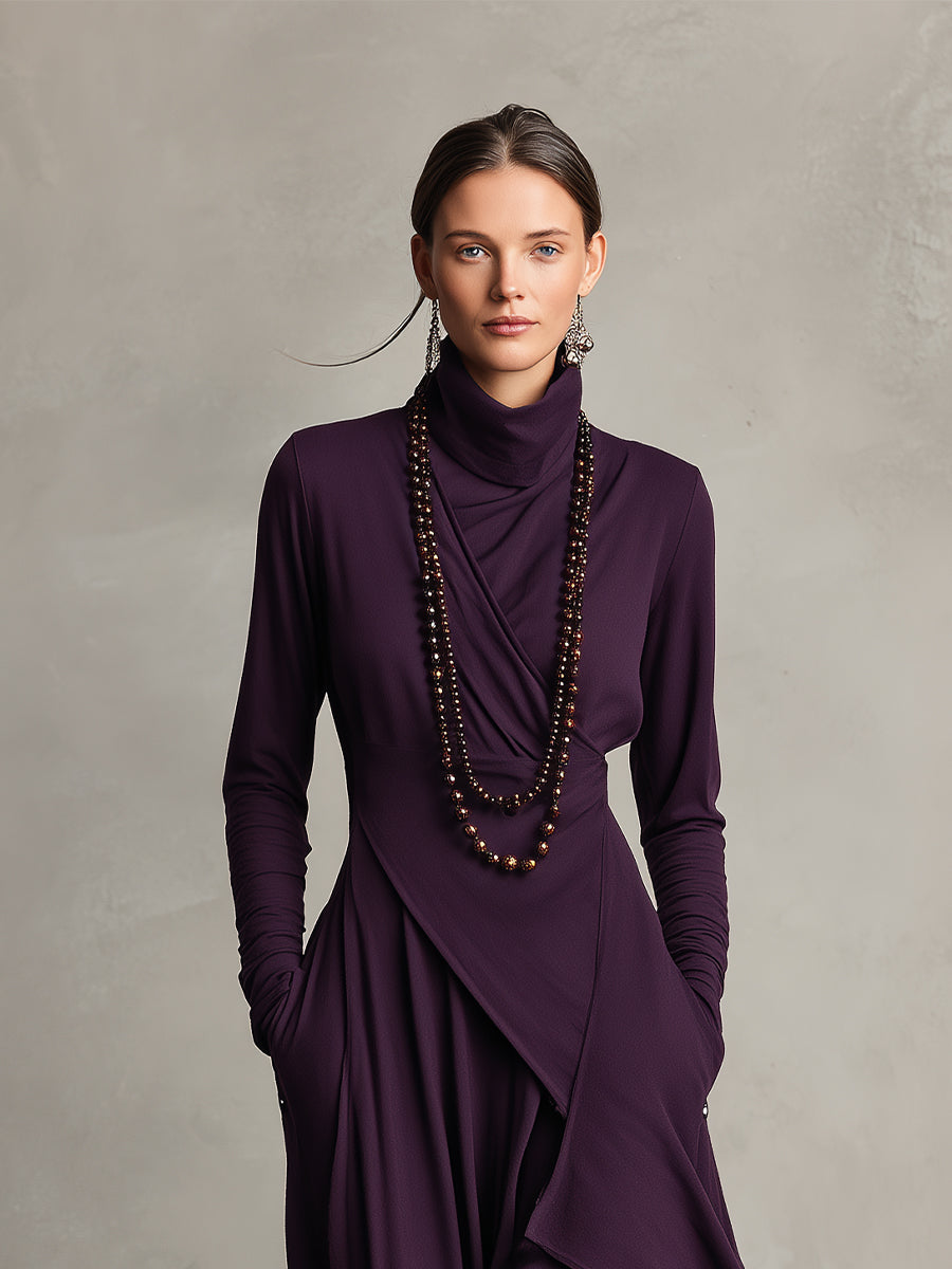 Natalia | Asymmetrical Maxi Knit Dress