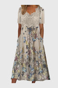 Angela – Graphic Lace Midi Dress