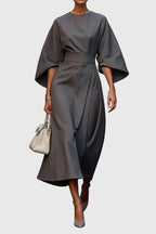 Claire - Elegant Wide-Sleeve Midi Dress