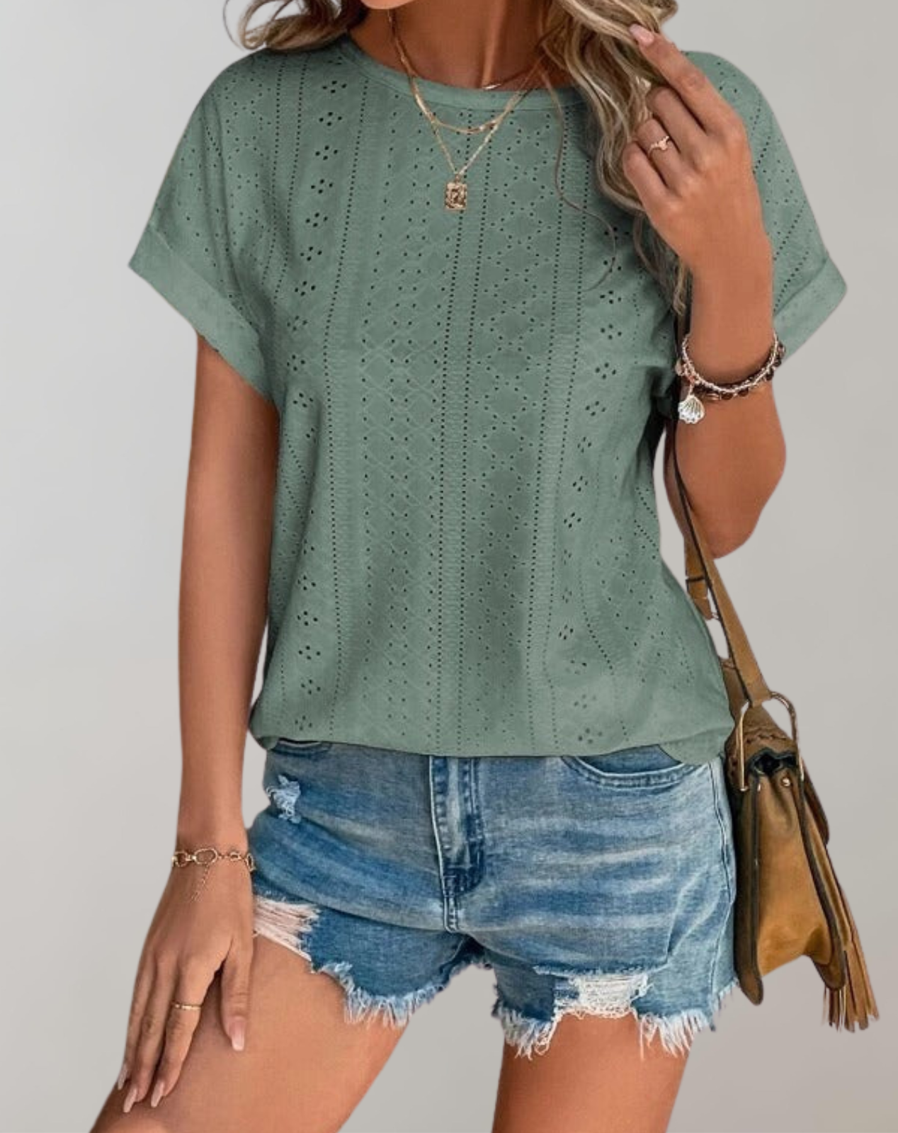 Jannicke | Light Summer Blouse with Delicate Eyelet Embroidery