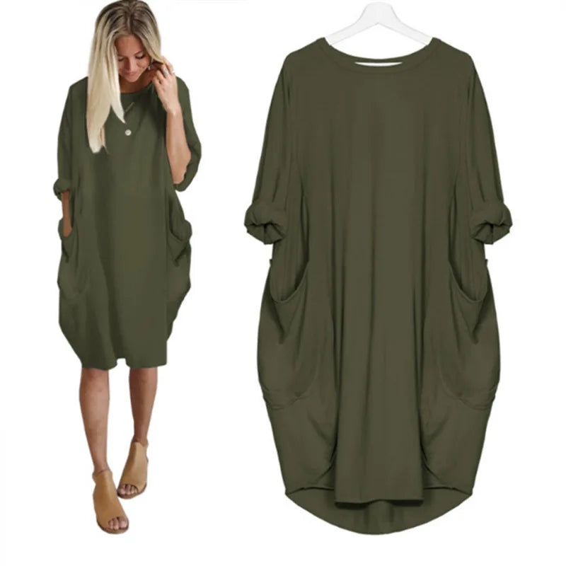 Erin - Rolled Sleeve Dress