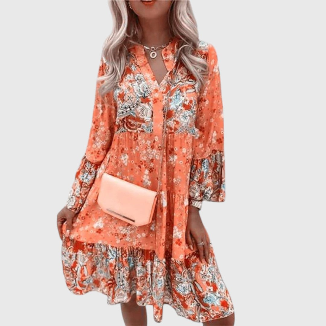 Babette - Women's midi dress with floral pattern