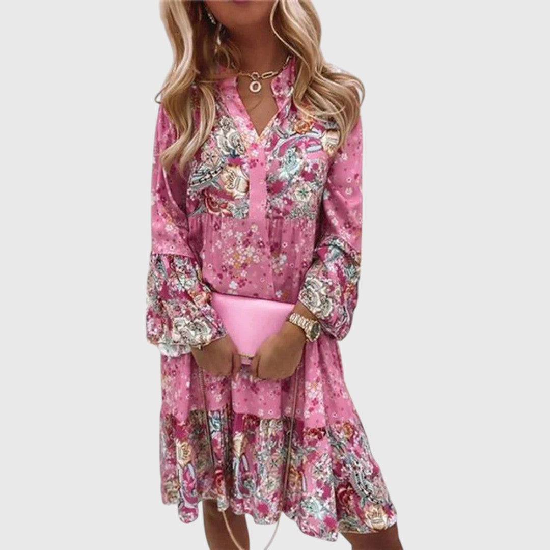 Babette - Women's midi dress with floral pattern