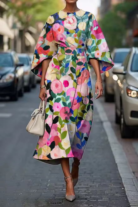 Elise | Royal Floral Dress