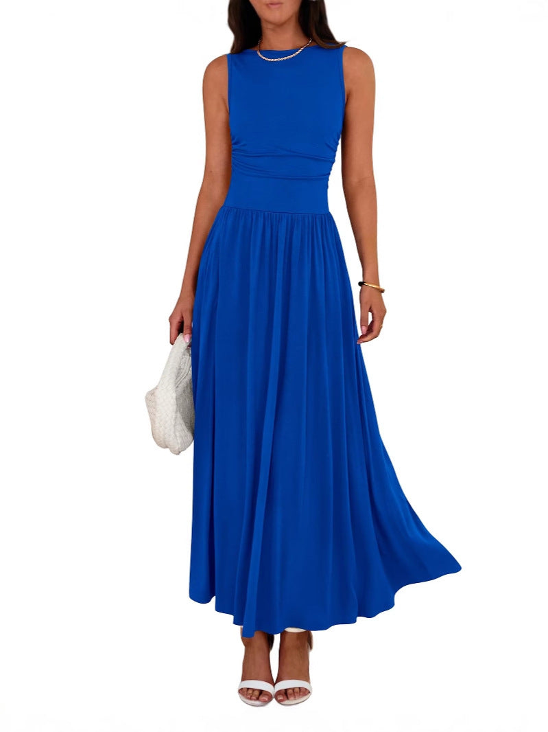 Emma | Chic Sleeveless Ruched High-Waisted Maxi Dress