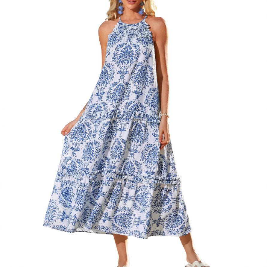 Feline | Chic Boho Halter Tiered Maxi Dress