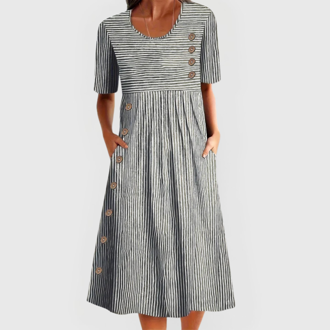 Lillian | Striped Midi Dress