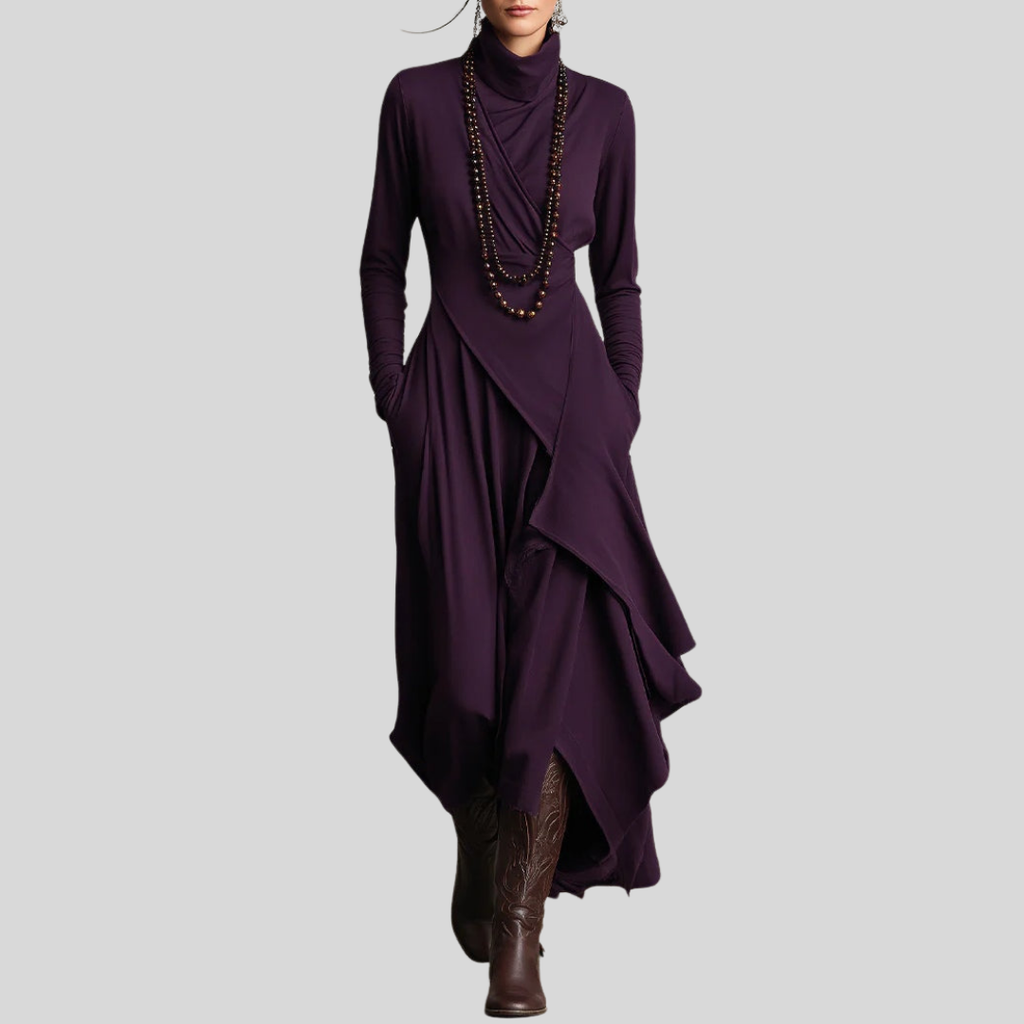 Lynne | Elegant Draped Maxi Dress