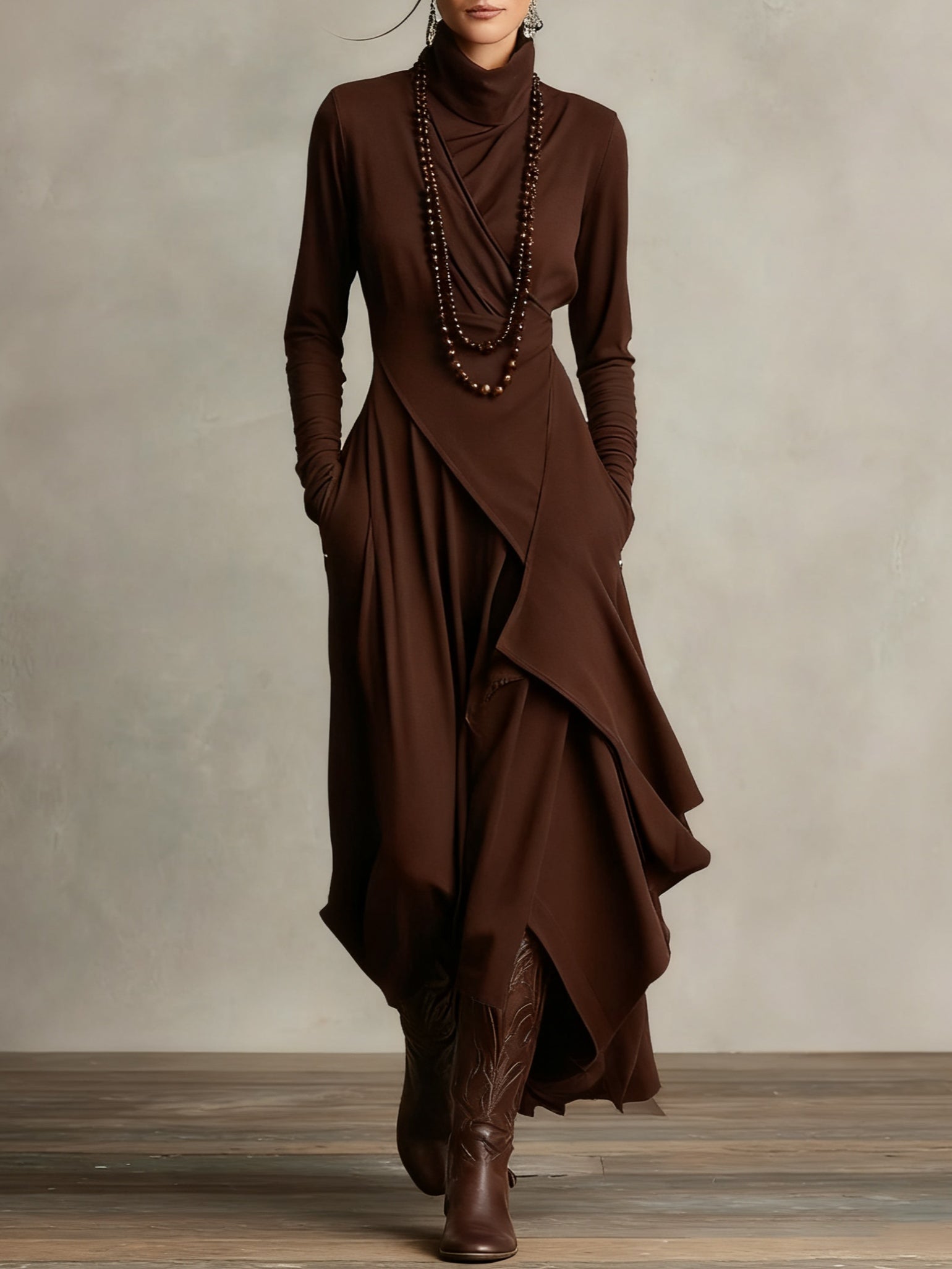 Lynne | Elegant Draped Maxi Dress