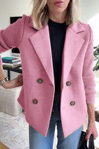 Amora - Elegant Blazer with Knitted Sleeves