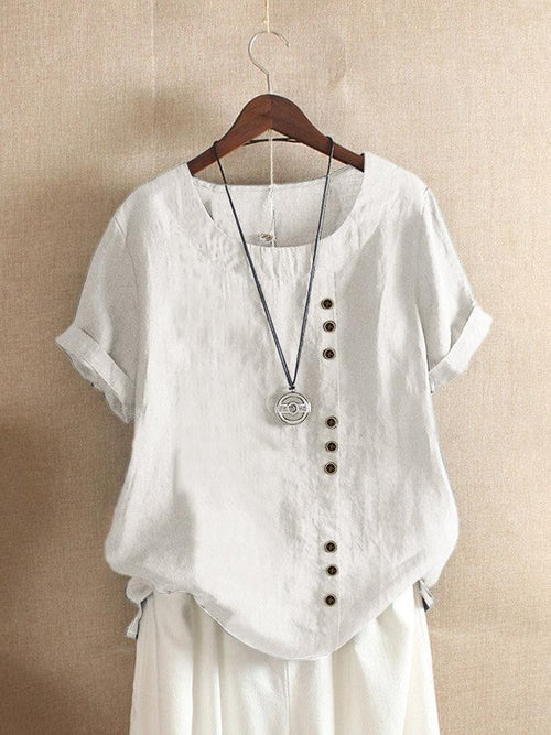 Airy Blouse with Button Placket