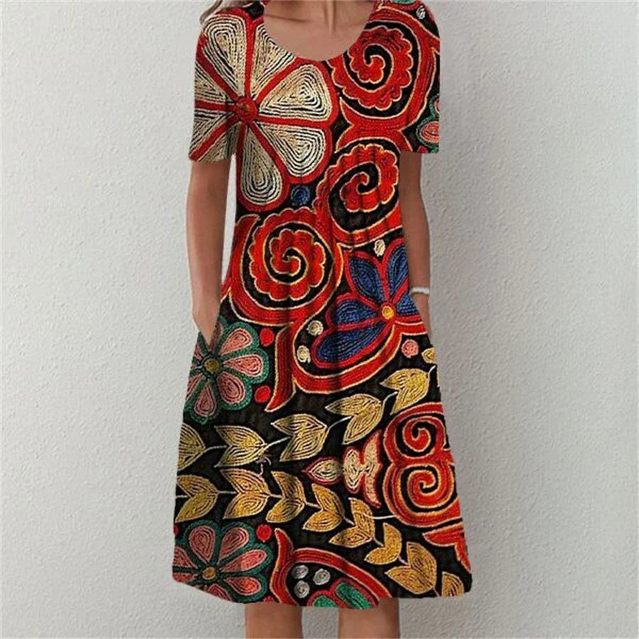 Mary | Classic Style Floral Print Dress