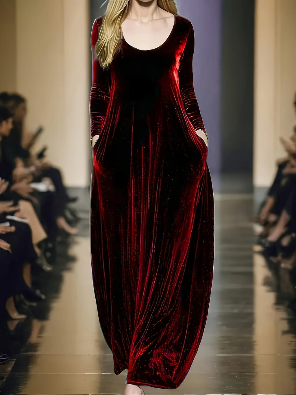 Elowen | Velvet Flow Maxi Dress