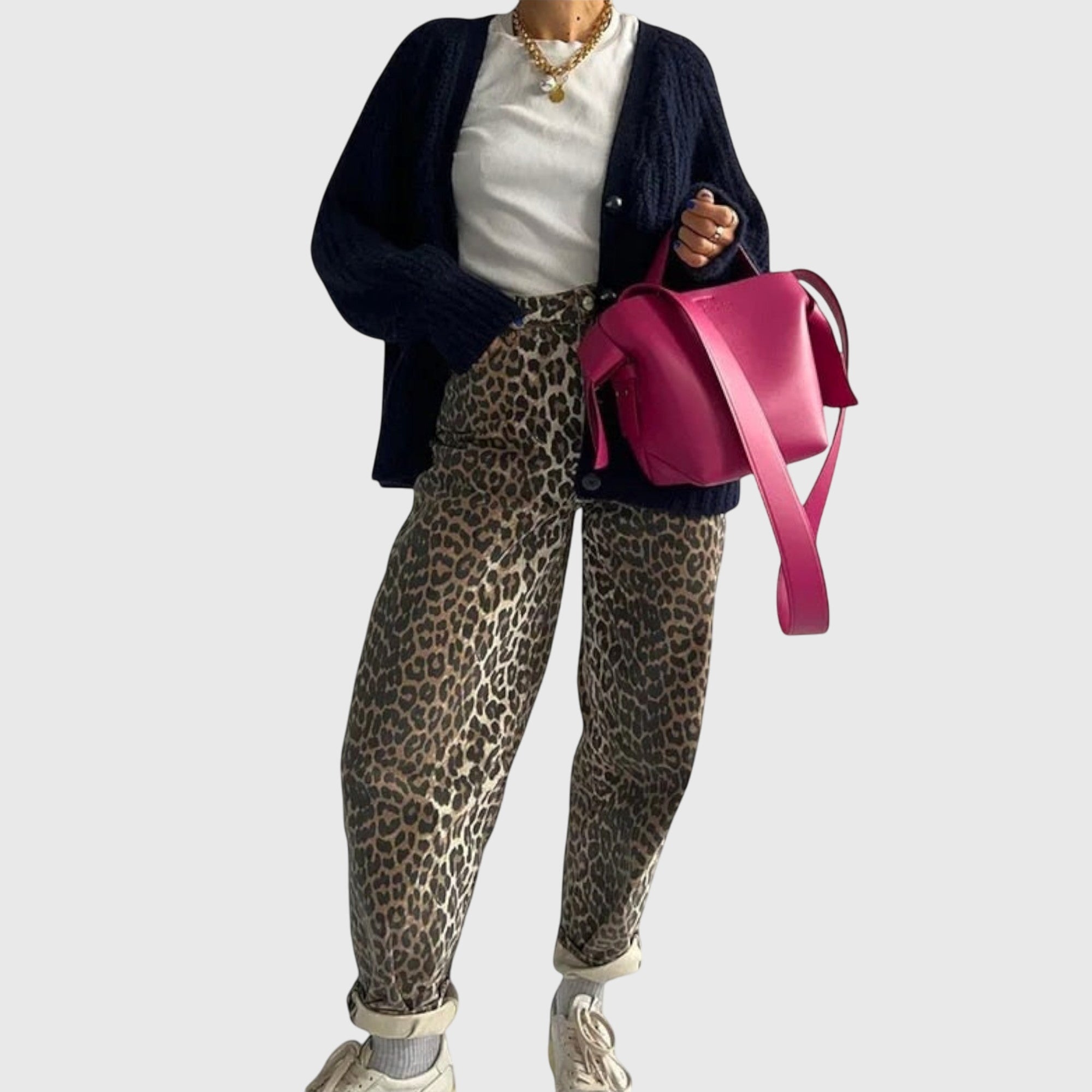 Grace | Vintage Jeans with Leopard Print