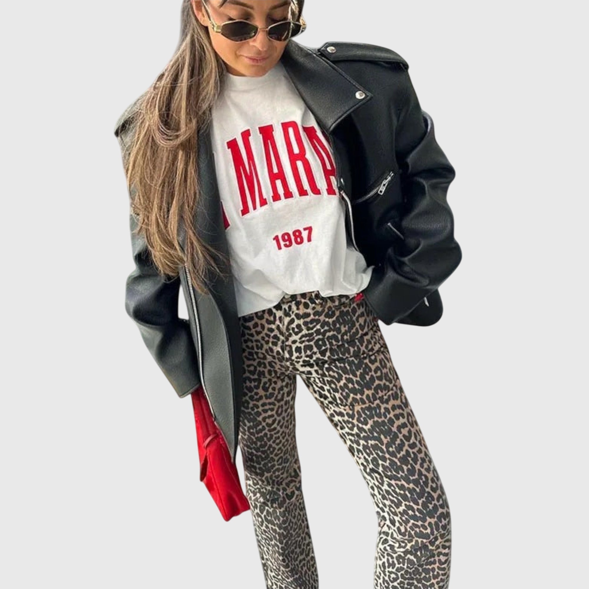 Grace | Vintage Jeans with Leopard Print